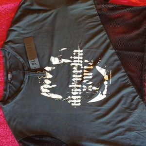 DISTURBIA SIZE 20 XOWIE FISHNET BLACK  TSHIRT